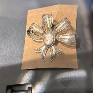 Sterling silver Gold wash cameo filigree.